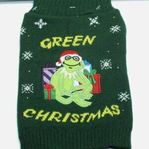 NWOT DISNEY KERMIT THE FROG CHRISTMAS HOLIDAY DOG SWEATER GREEN XS